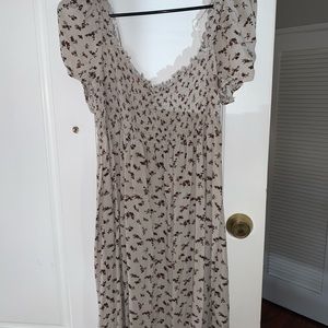 Puff Shoulder Sleeve Smocked Floral Dress